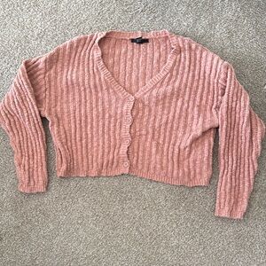 Forever 21 brand: cropped wide blush rose colored cardigan size large